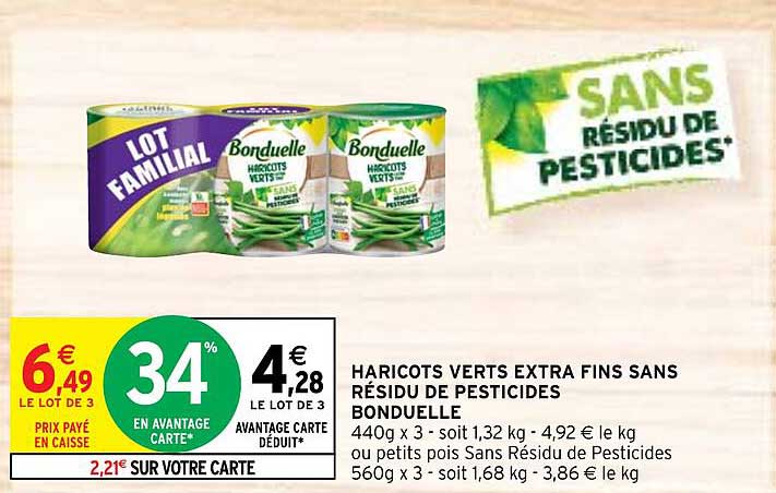 haricots verts extra fins sans résidu de pesticides bonduelle