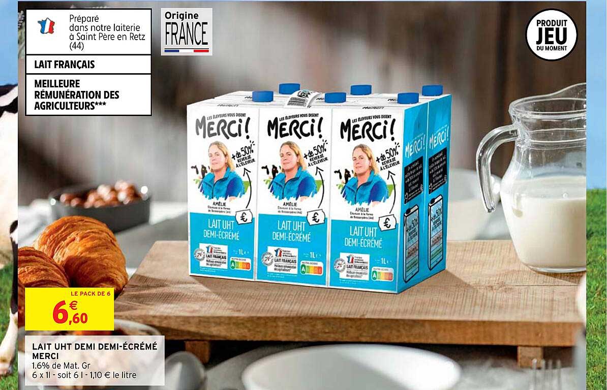 lait uht demi demi-écrémé merci