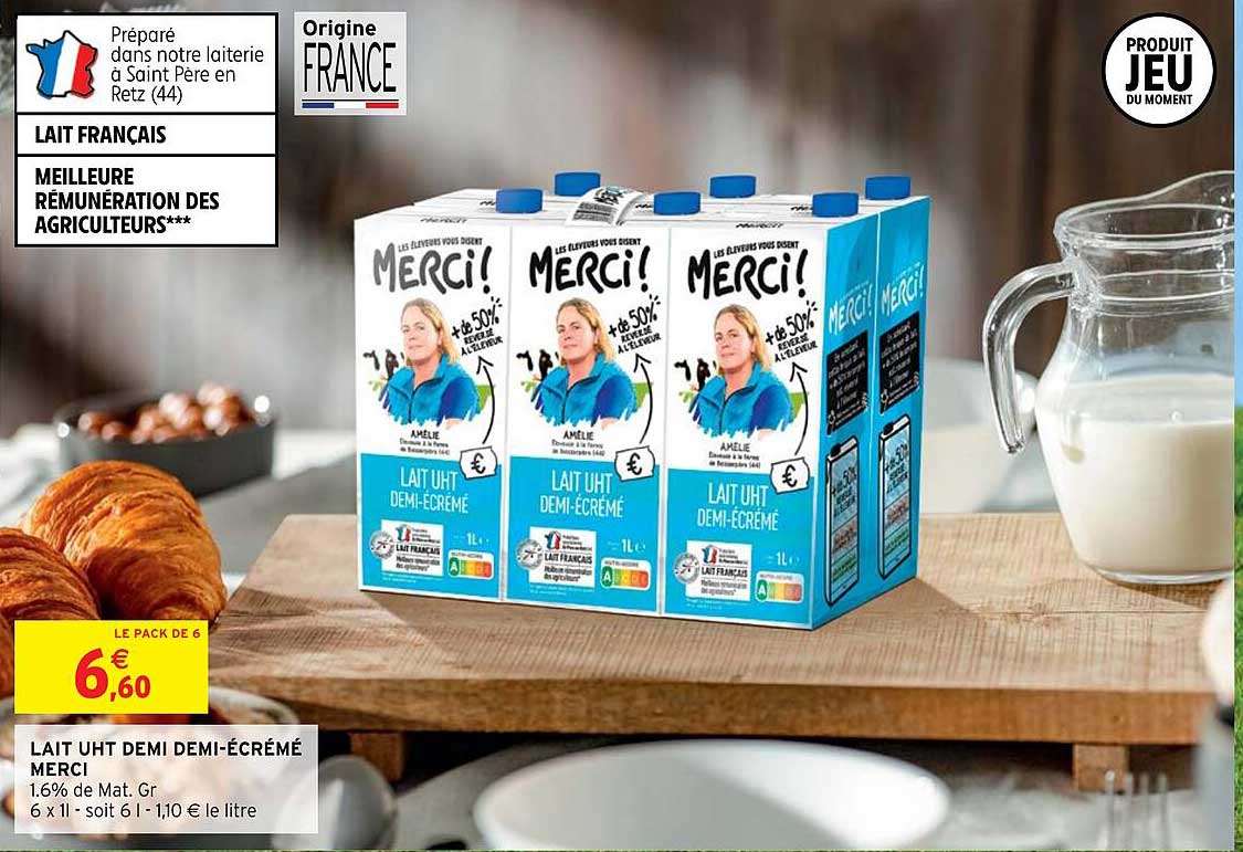 lait uht demi demi-écrémé merci