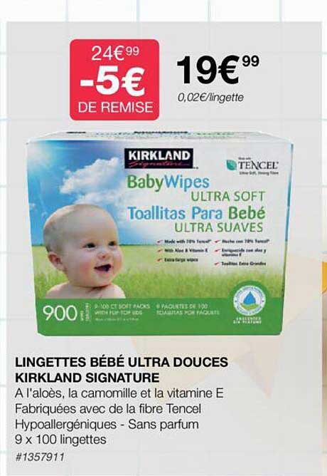 lingettes bébé ultra douces kirkland signature