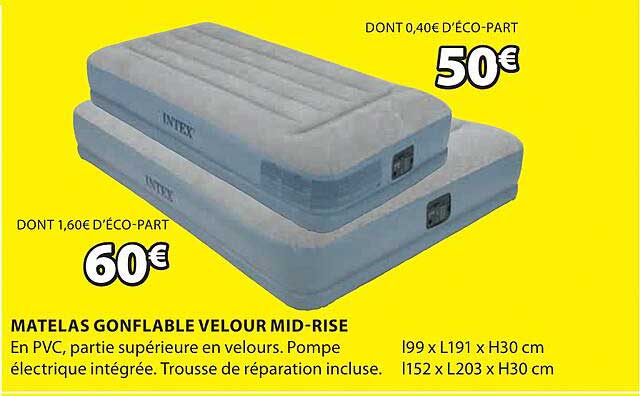 matelas gonflable velour mid-rise