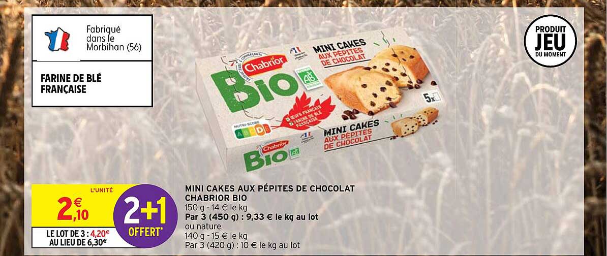 Mini Cakes Aux Pépites De Chocolat Chabrior Bio