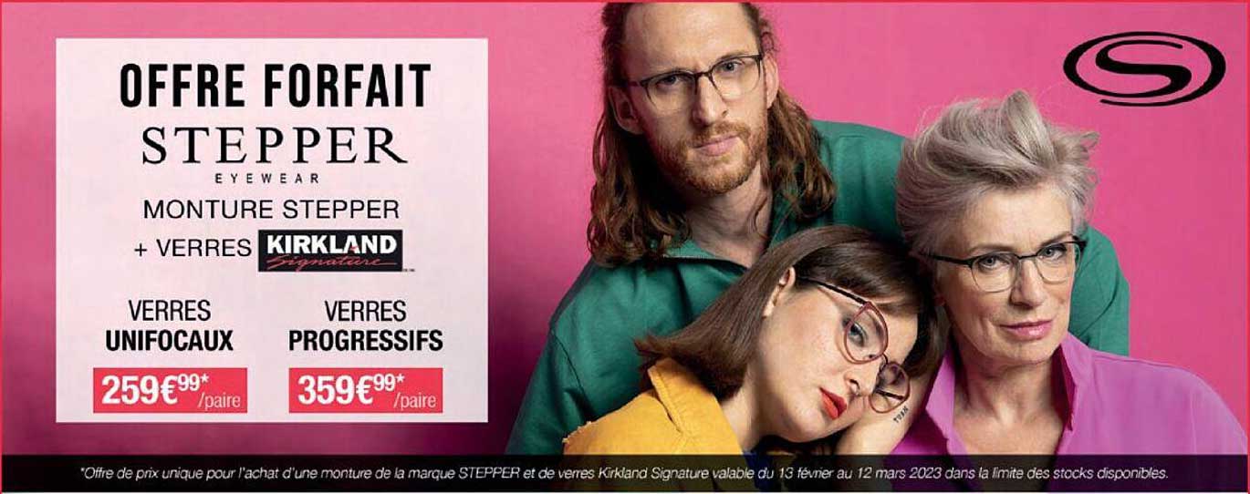 monture stepper + verres kirkland signature