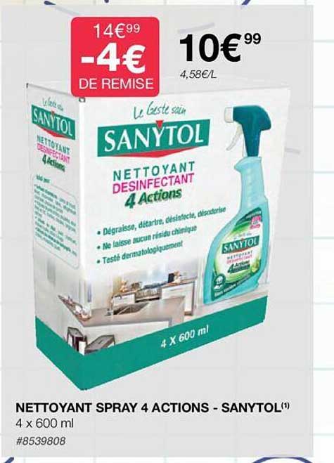nettoyant spray 4 actions - sanytol