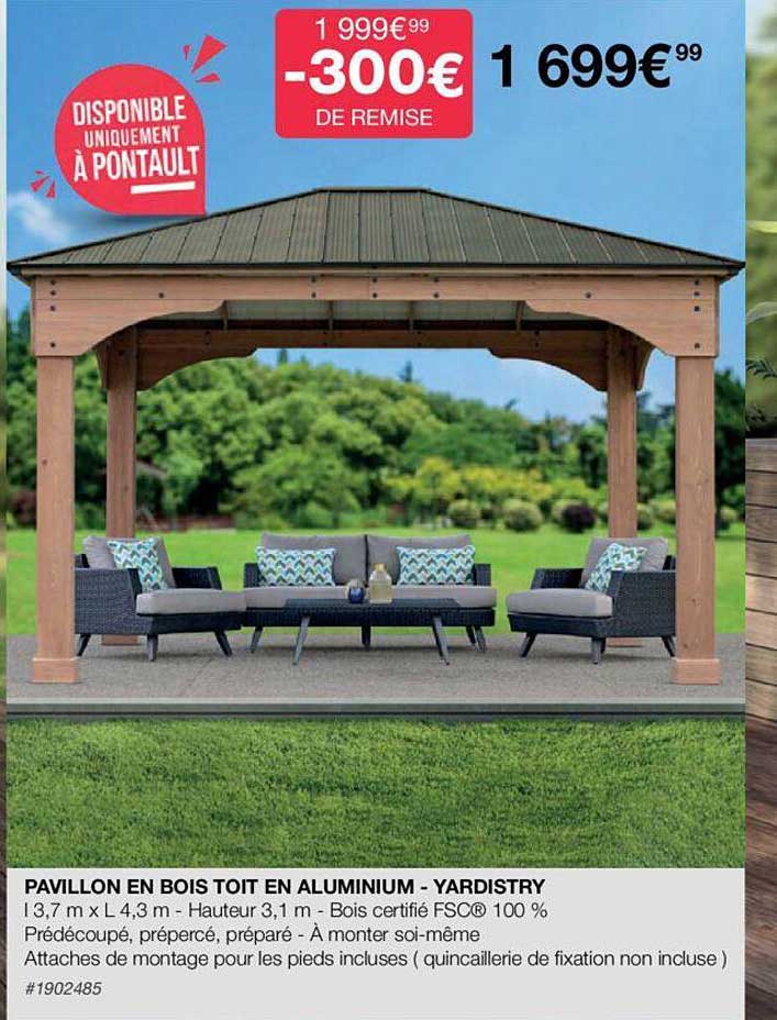 pavillon en bois toit en aluminium - yardistry