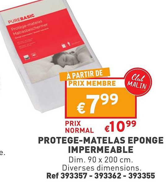 protège-matelas éponge imperméable