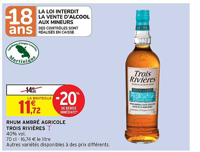 rhum ambré agricole trois rivières