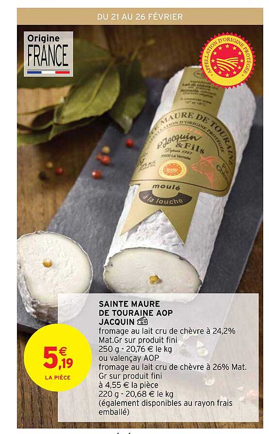 Sainte Maure De Touraine Aop Jacquin