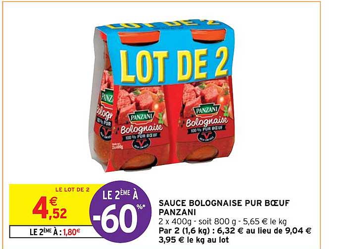Sauce Bolognaise Pur Bœuf Panzani