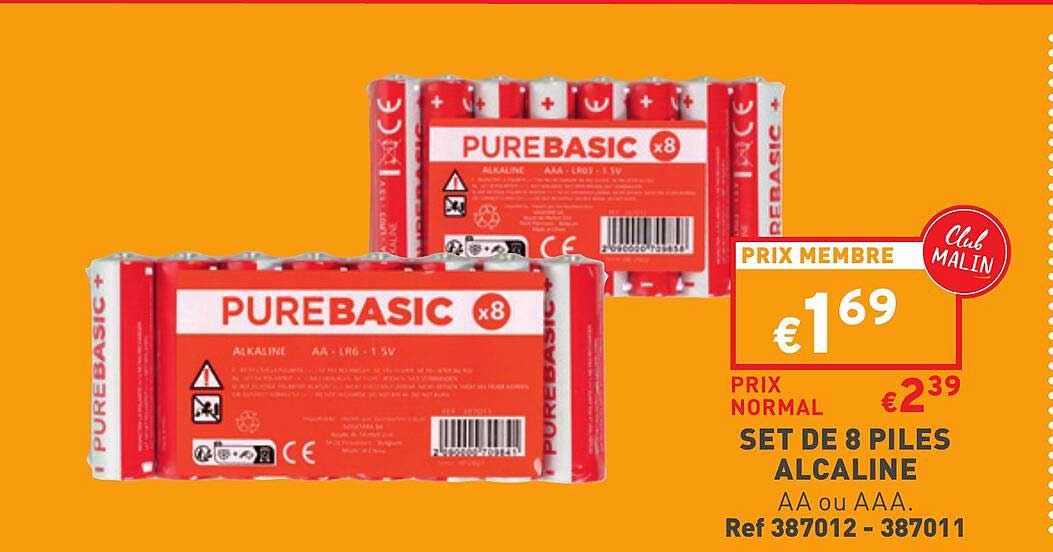 set de 8 piles alcaline