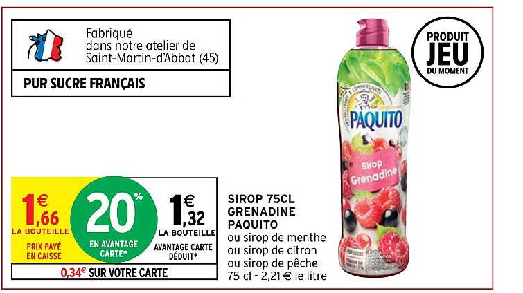 Sirop 75 Cl Grenadine Paquito