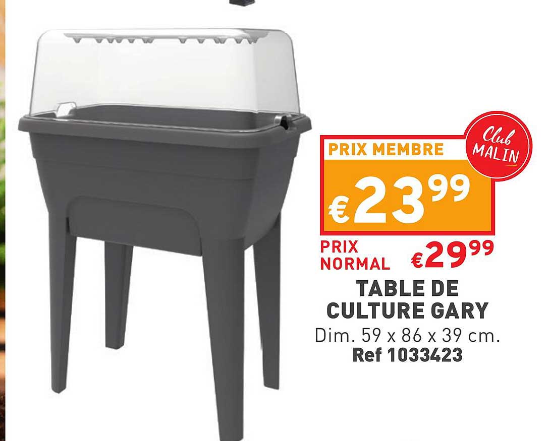 table de culture gary