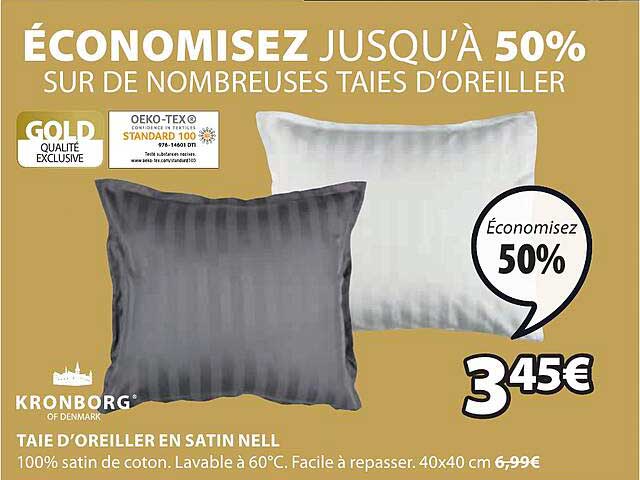 taie d'oreiller en satin nell kronborg