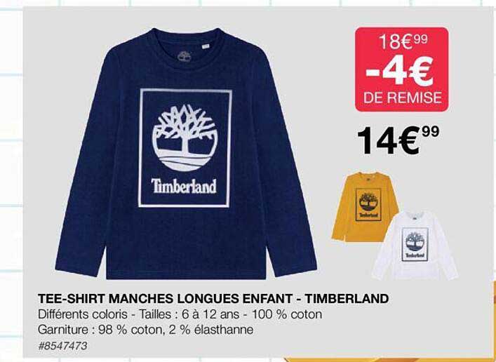 tee-shirt manches longues enfant - timberland