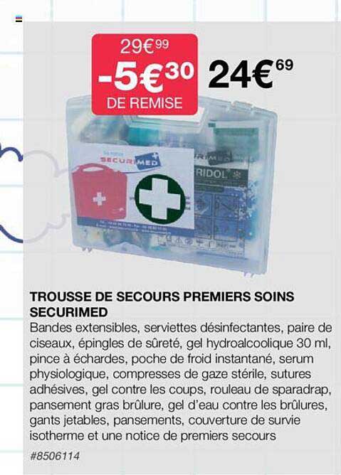 trousse de secours premiers soins securimed