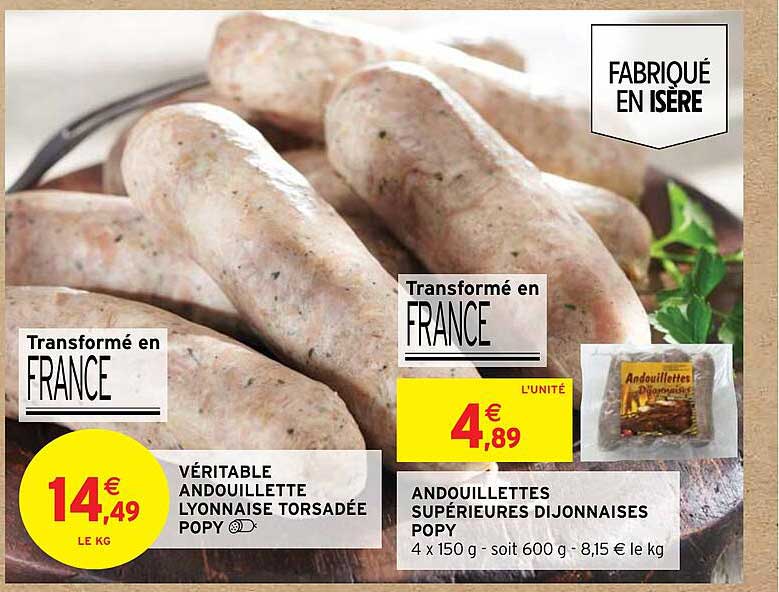 Véritable Andouillette Lyonnaise Torsadée, Andouillette Supérieures Dijonnaises