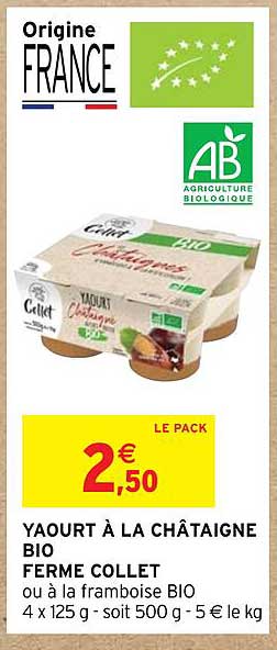 yaourt à la châtaigne bio ferme collet