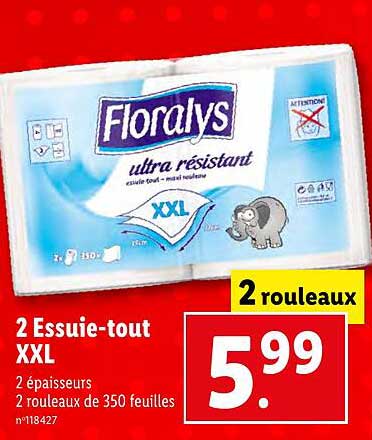 2 essuie-tout xxl floralys