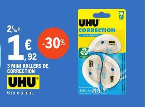 3 Mini Rollers De Correction Uhu