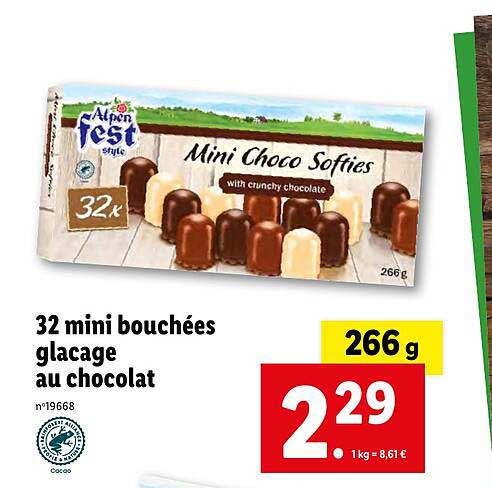 32 mini bouchées glaçage au chocolat alpen fest style