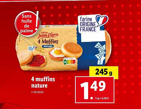 4 muffins nature maître jean pierre