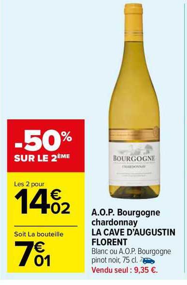 a.o.p. bourgogne chardonnay la cave d'augustin florent