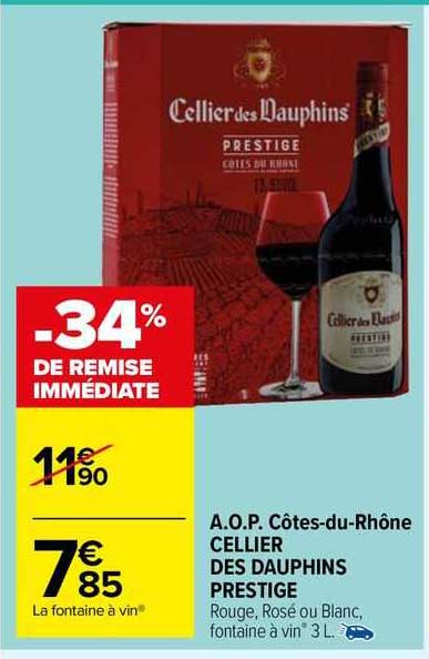 a.o.p. côtes-du-rhône cellier des dauphins prestige