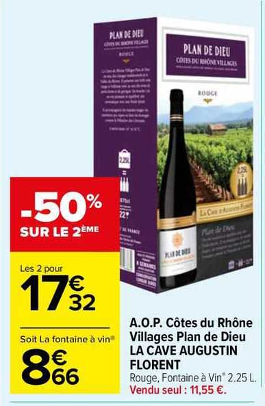 a.o.p. côtes du rhône villages plan de dieu la cave augustin florent