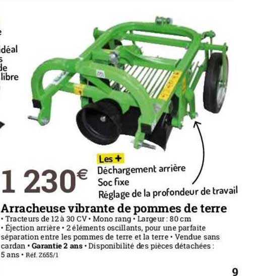 arracheuse vibrante de pommes de terre