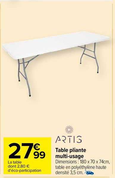 artis table pliante multi-usage