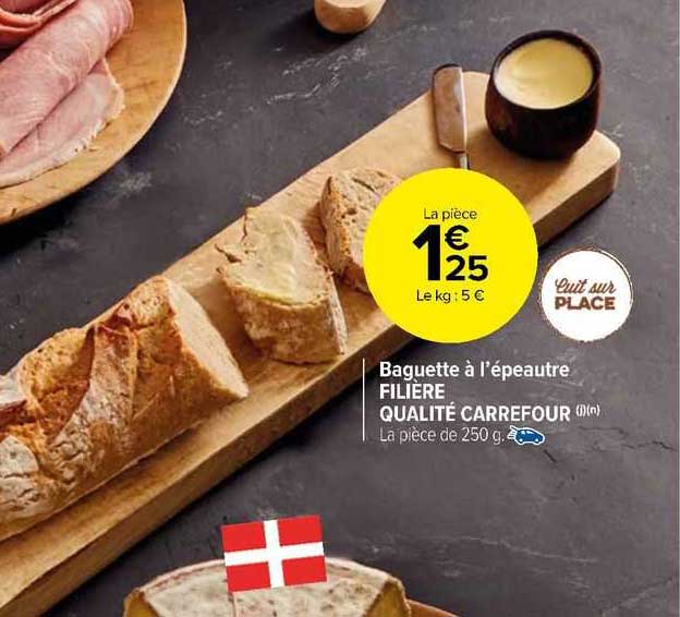 baguette à l'épeautre filière qualité carrefour