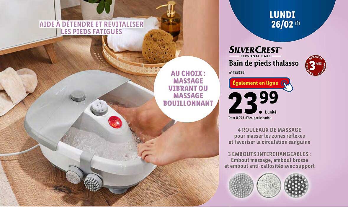 bain de pieds thalasso silver crest