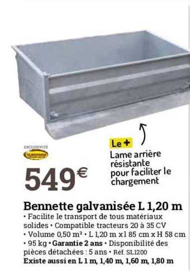 bennette galvanisée l 1,20 m
