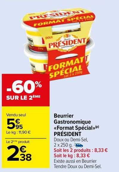 beurrier gastronomique "format spécial" président