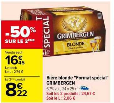 bière blonde "format spécial" grimbergen