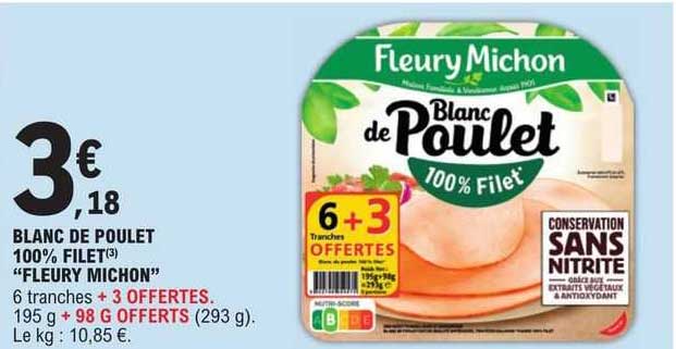 blanc de poulet 100% filet "fleury michon"