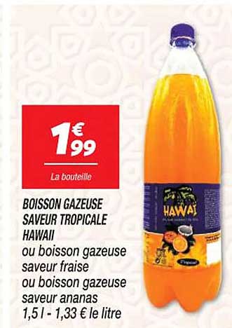 boisson gazeuse saveur tropicale hawaii