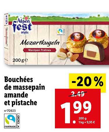 bouchées de massepain amande et pistache alpen fest style