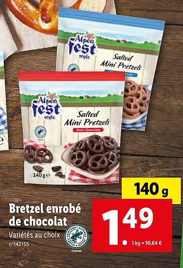 bretzel enrobé de chocolat alpen fest style