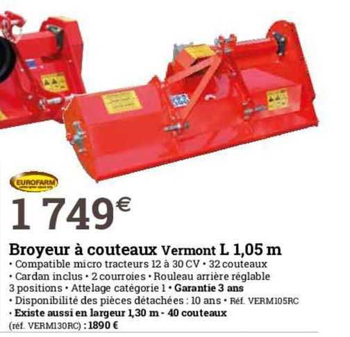 broyeur à couteaux vermont l 1,05 m eurofarm
