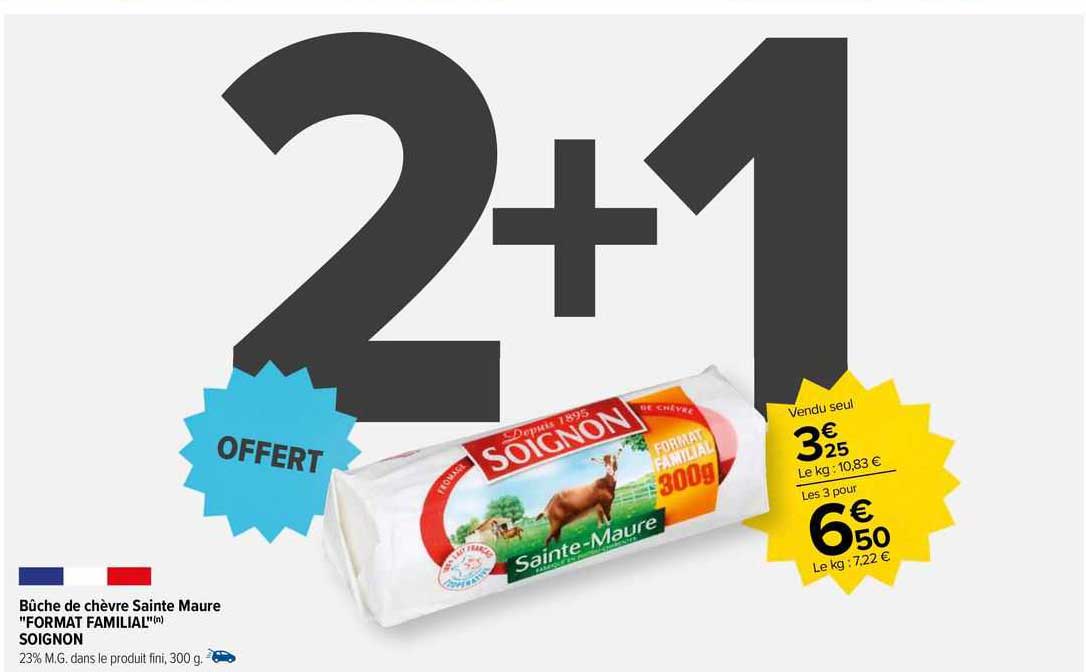bûche de chèvre sainte maure "format familial" soignon