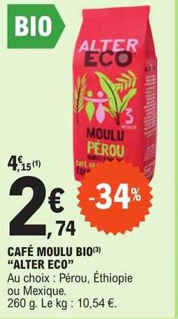 café moulu bio "alter éco"