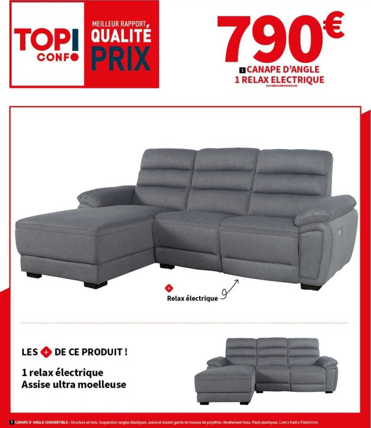 Canapé D'angle 1 Relax électrique