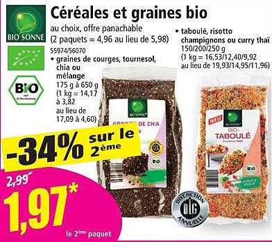céréales et graines bio bio sonne