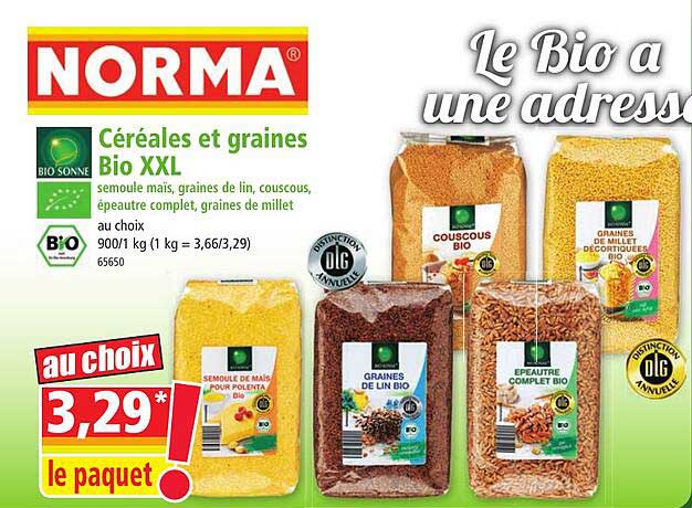 céréales et graines bio xxl bio sonne