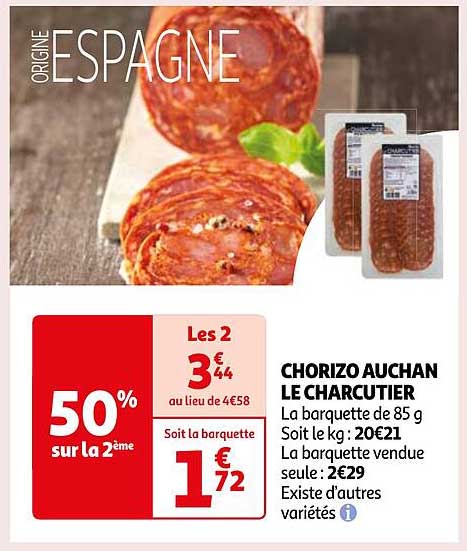 Chorizo Auchan Le Charcutier