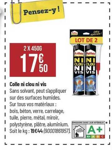 colle ni clou ni vis