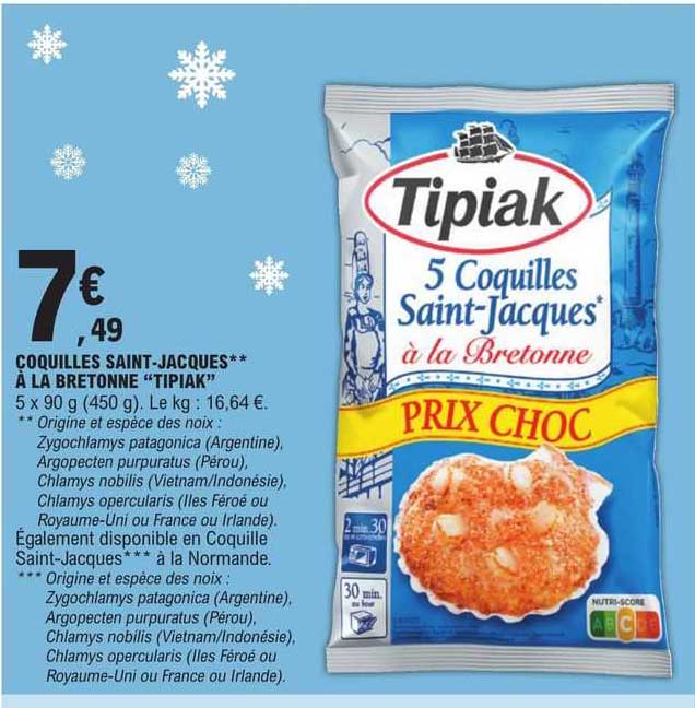 coquilles saint-jacques à la bretonne "tipiak"