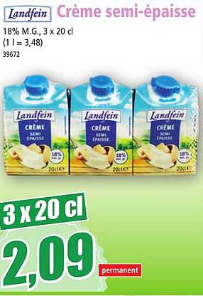 crème semi-épaisse landfein