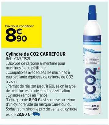 cylindre de co2 carrefour